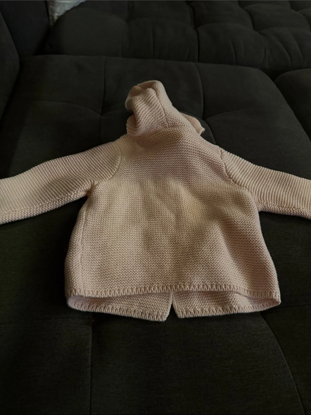 GAP Baby Hooded Knit Jacket in Pale Pink with Bear Ears